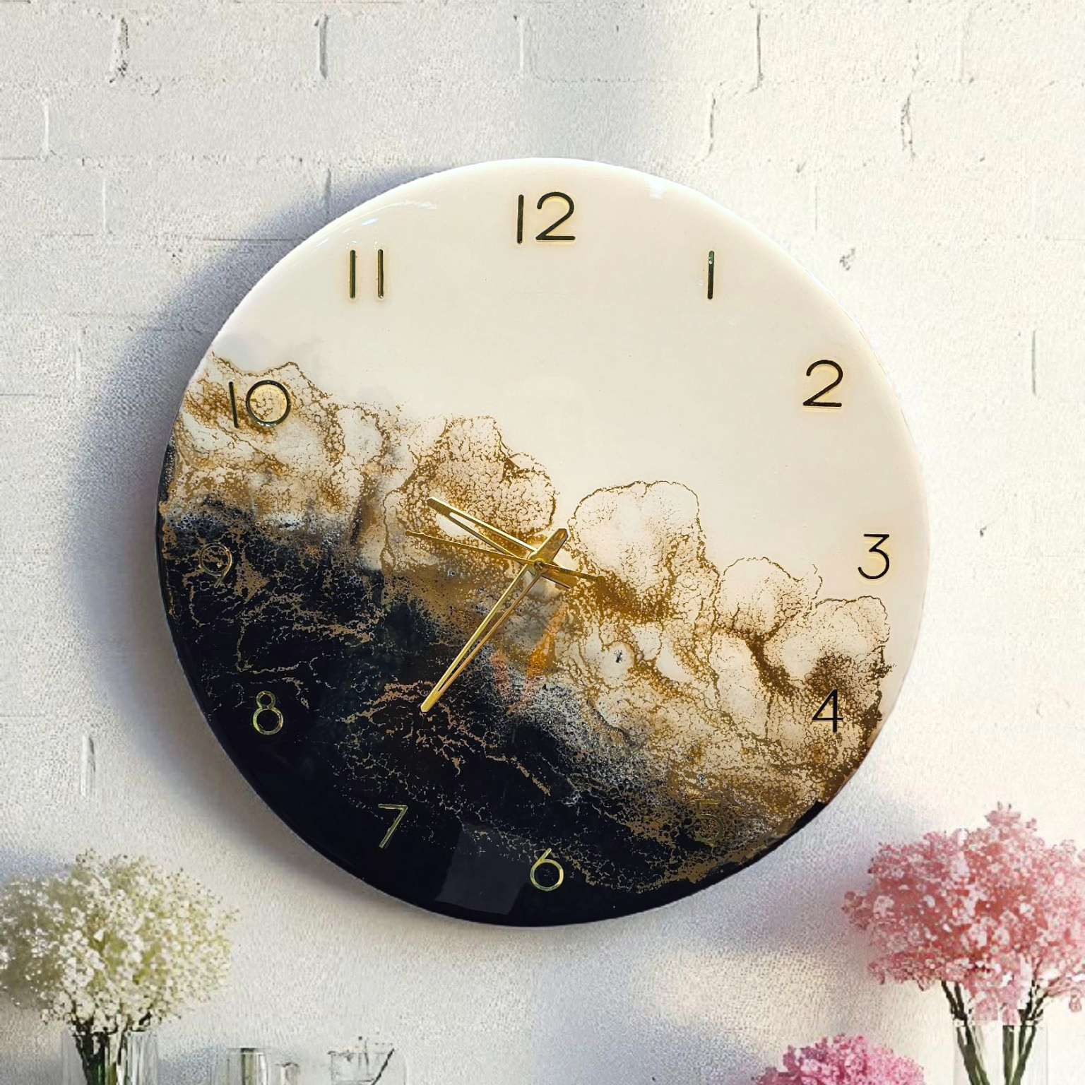 AnahatKalaa Dual Horizon Resin Art Wall Clock