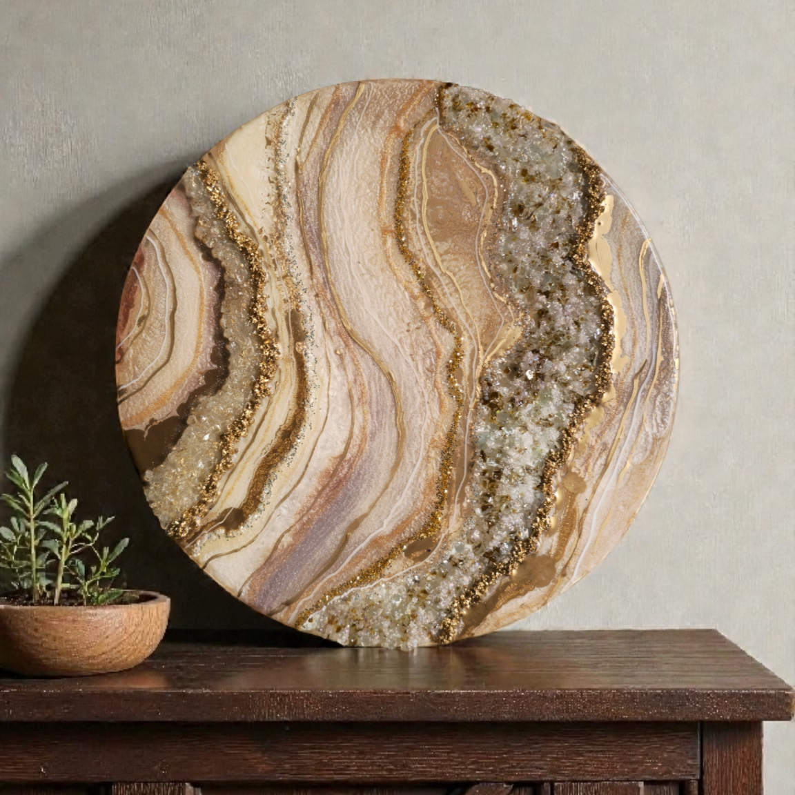Anahat Kalaa Terra Glow Geode Wall Art