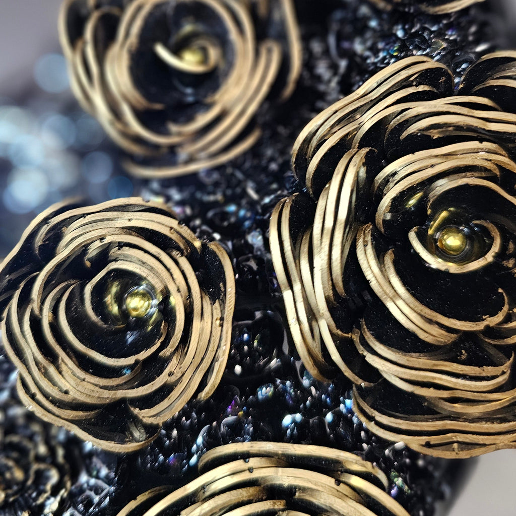 Anahat Kalaa – Black Rose Wall Clock