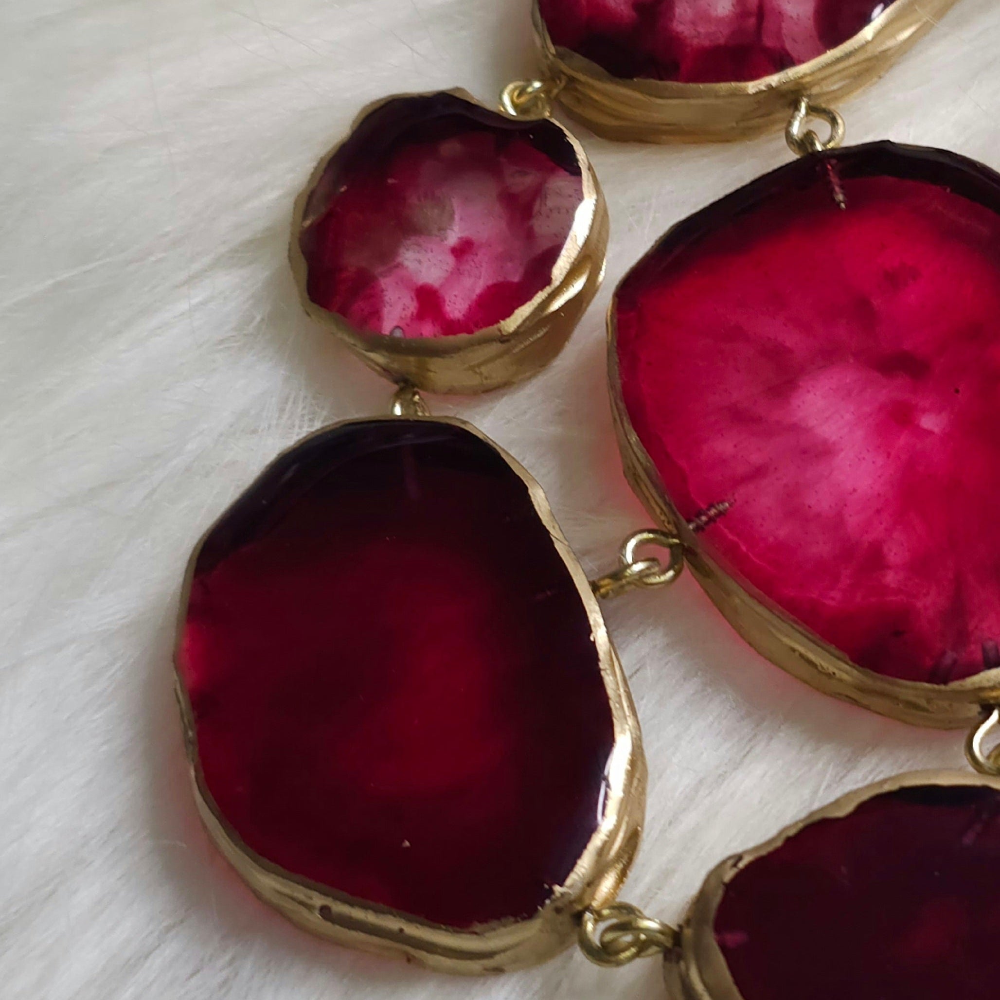 Anahat Kalaa Ruby Glow Statement Necklace Set