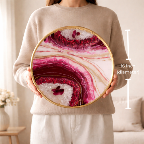 Anahat Kalaa Crimson Geode Wall Art