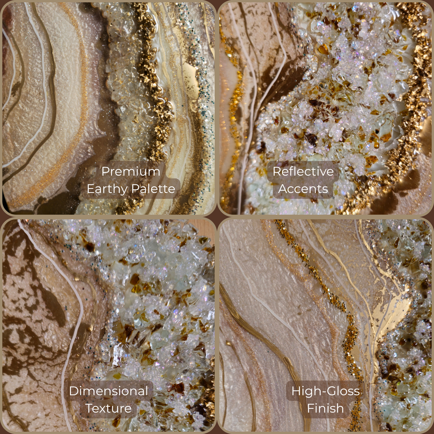 Anahat Kalaa Terra Glow Geode Wall Art