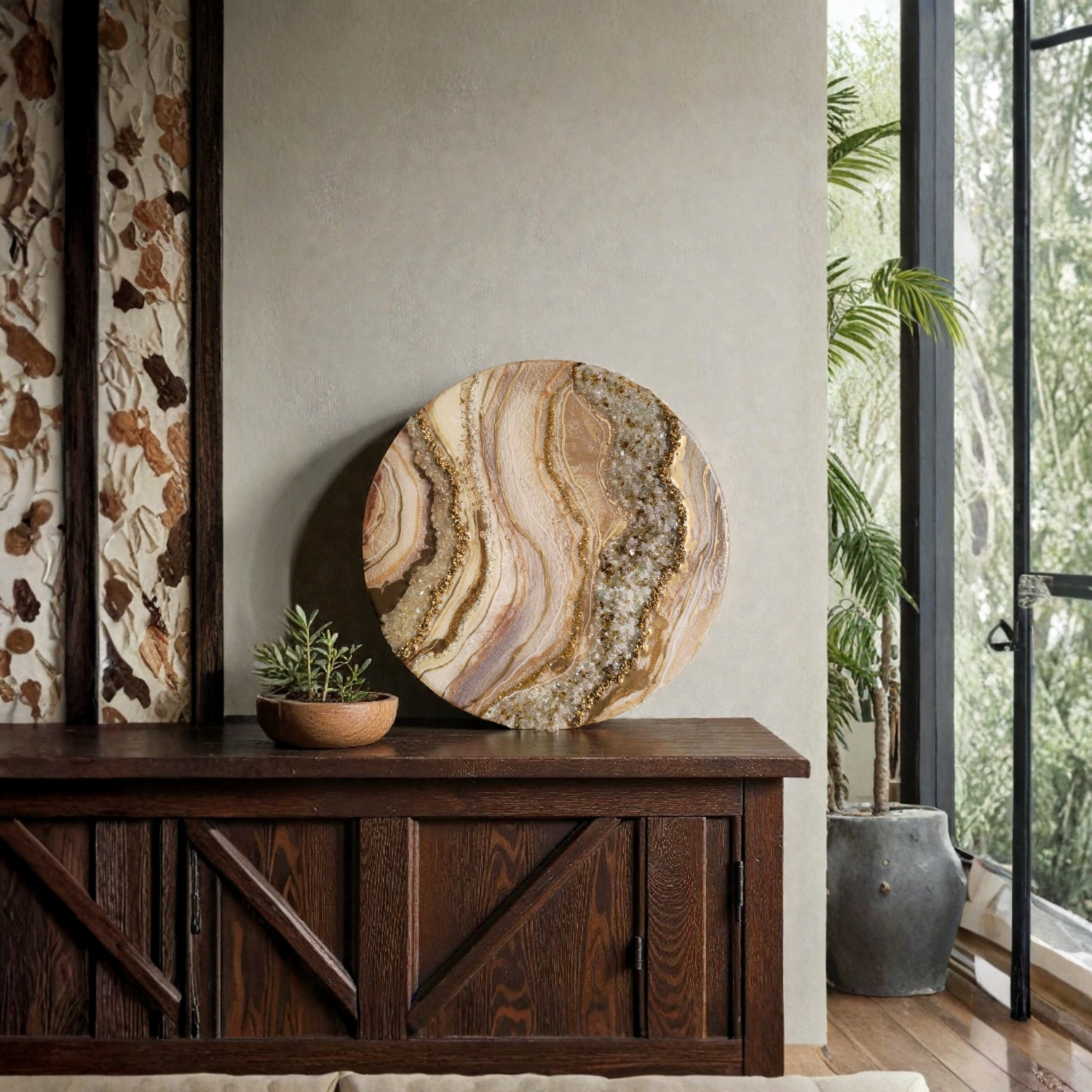 Anahat Kalaa Terra Glow Geode Wall Art