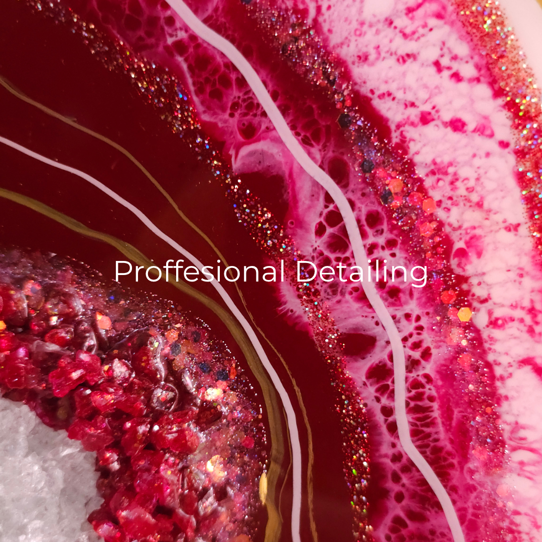 Anahat Kalaa Crimson Geode Wall Art