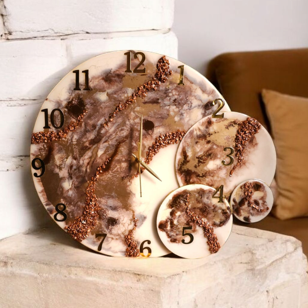 AnahatKalaa – Ember Glow  Resin Wall Clock
