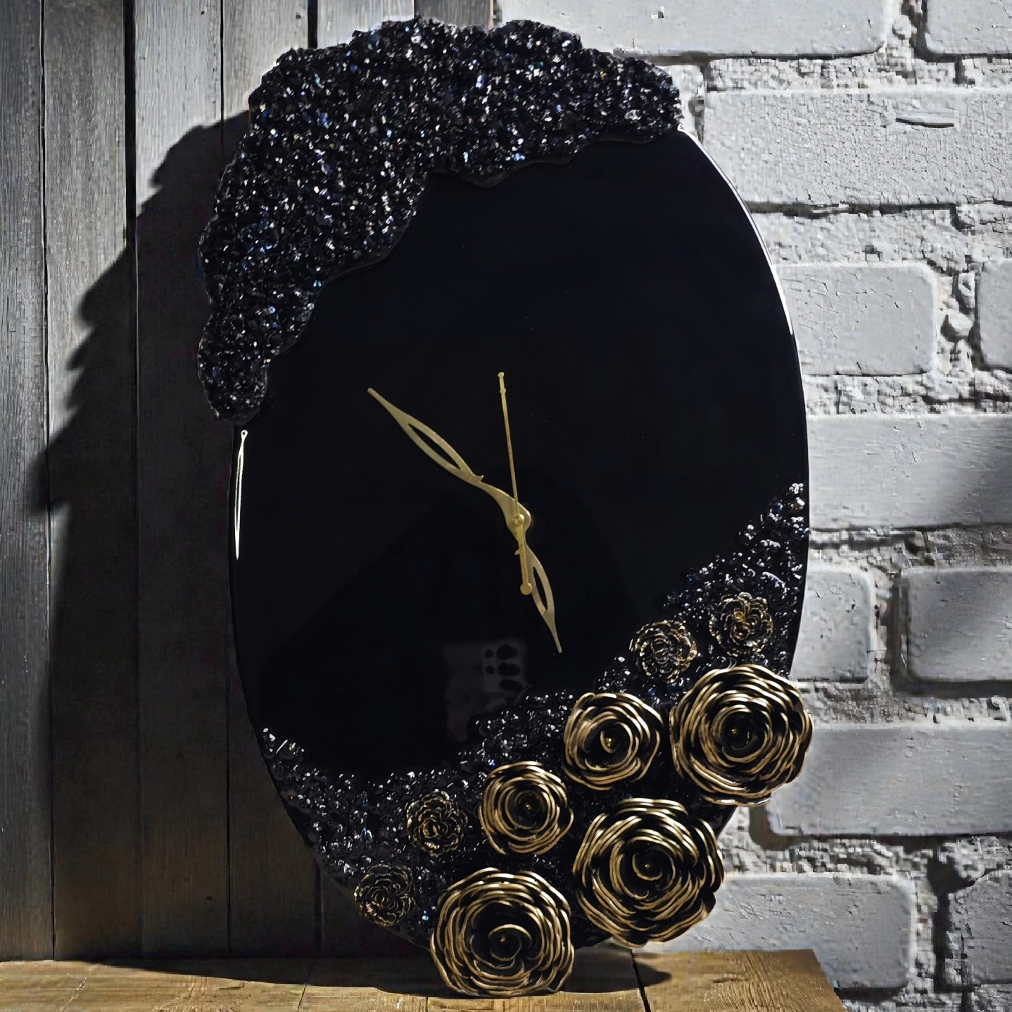 Anahat Kalaa – Black Rose Wall Clock