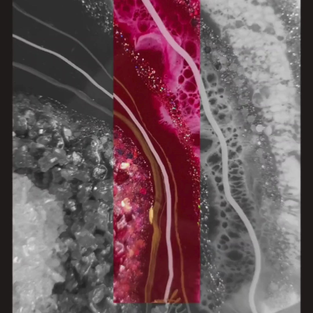 Anahat Kalaa Crimson Geode Wall Art